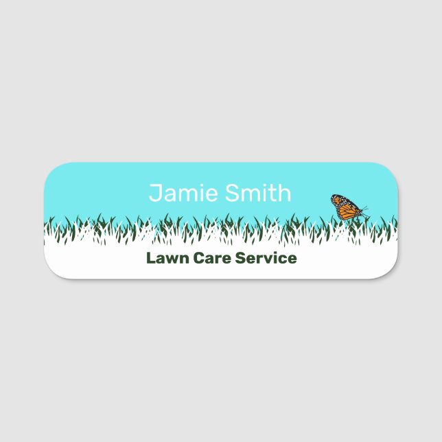 Porte-nom Silhouette de pelouse de Modern Lawn Service (Devant)