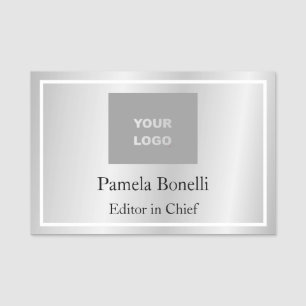 Porte-nom Silver Grey Professionnel Unique Classique Simple