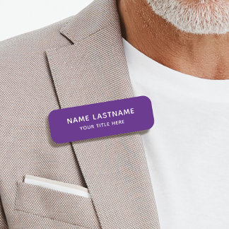 Porte-nom Simple Base Purple Titre Pin de sécurité magnétiqu