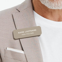 Simple Basique Tan Beige Titre Sécurité Pin Magnét