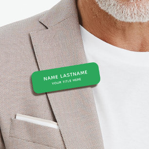 Porte-nom Simple Basique Vert Titre Pin de Sécurité Magnétiq