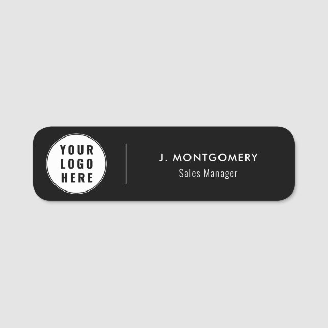 Porte-nom Simple Business Logo Office Employees Custom (Devant)