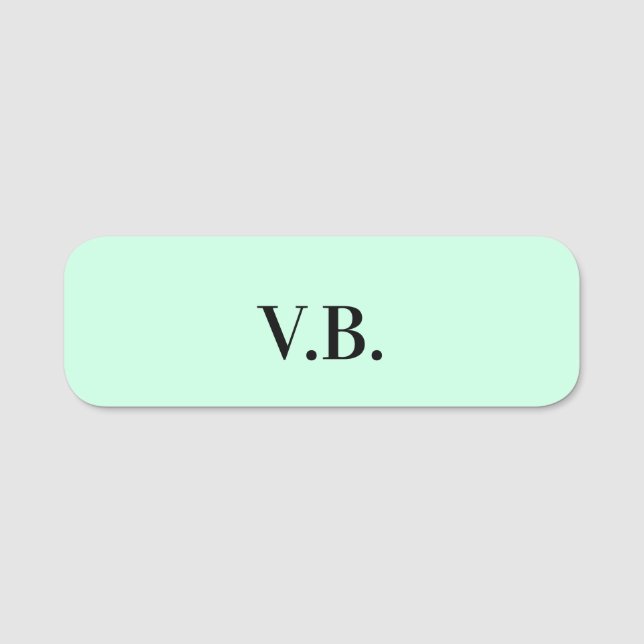 Porte-nom Simple couleur unie ajouter nom texte monogramme (Devant)