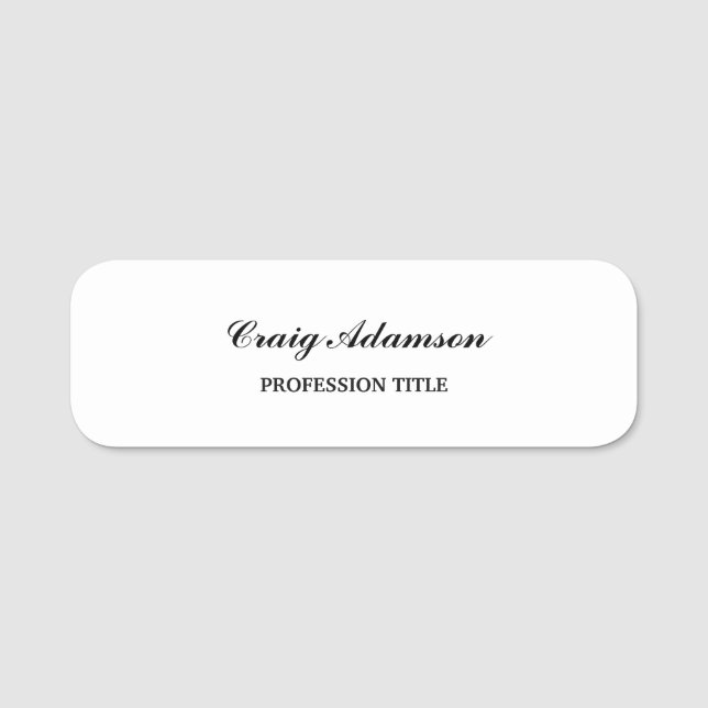 Porte-nom Simple minimaliste classique élégant (Devant)