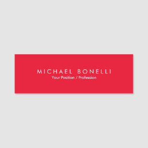 Porte-nom Simple minimaliste simple élégant moderne rouge