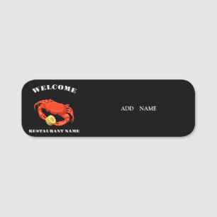 Porte-nom Simple Red cri maïs fruits de mer Nom du logo du r
