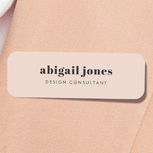 Porte-nom Simple Rétro Rétro Simple Feminine Blush Rose
