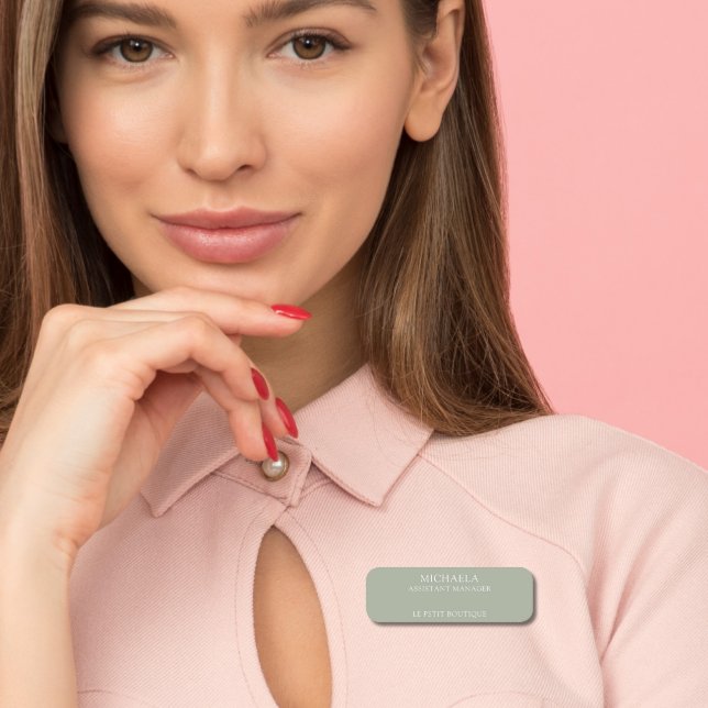 Porte-nom Simple Sage Green Professionnel (Créateur téléchargé)