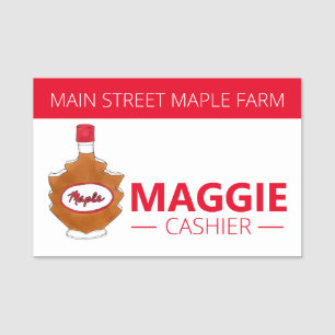 Porte-nom Sirop de sucre d'érable Maine Feuille canadienne C