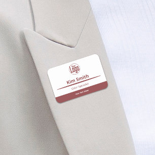 Porte-nom Smoky Topaz & White Logo Stylist Expertise Salon