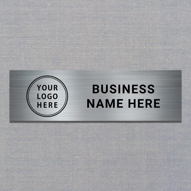 Porte-nom Société Moderne Logo Argent (Créateur téléchargé)