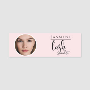 Porte-nom Spécialiste des Cils Beauté Rose Pâle Professionne
