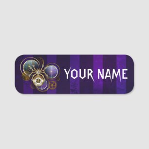 Porte-nom Spider Steampunk sur Arrière - plan pourpre