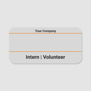 Porte-nom Stagiaire de PME Volontaire Rôle temporaire Gris s