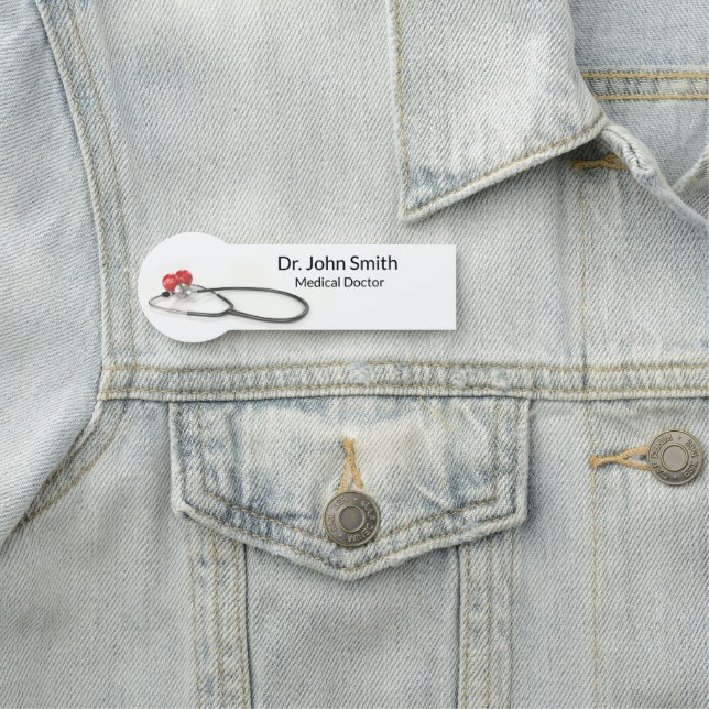 Porte-nom Stethoscope with Heart | Medical Care & Healthcare (En situation)