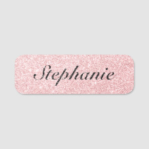 Porte-nom Style de Parties scintillant rose de nom personnal