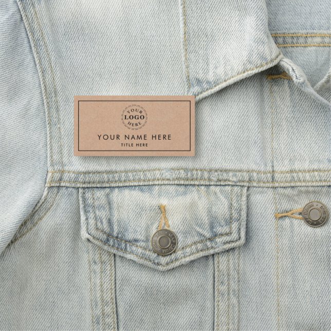 Porte-nom Style Kraft Professionnel Look 3"X1.5" Rectangle (En situation)
