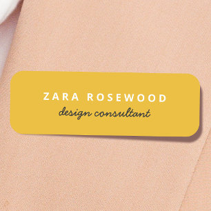 Porte-nom Stylish Trendy Mustard Yellow Modern Minimum
