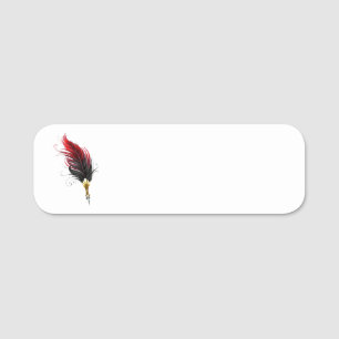 Porte-nom Stylo rouge en plumes avec nib or