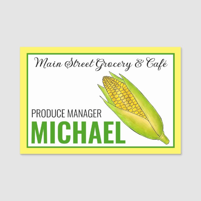 Porte-nom Sweet Corn Cob Épicerie magasin Végétal (Devant)