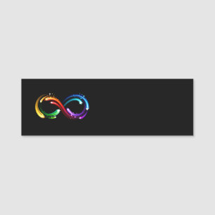 Porte-nom Symbole de l'infini des comètes arc-en-ciel