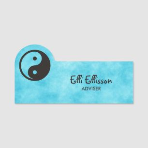 Porte-nom Symbole Yin Yang - tatouage solide