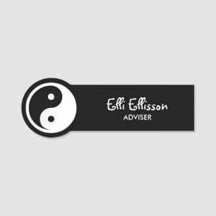 Porte-nom Symbole Yin Yang - tatouage solide design 2