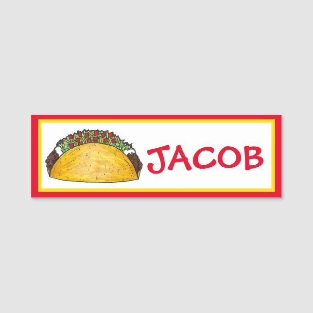 Porte-nom Taco Mardi Mexicain Tacos Tex Mex Alimentation Foi (Devant)