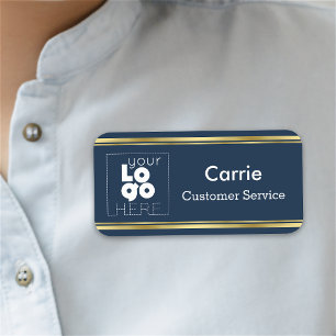 Porte-nom Tag de nom commercial marine et or personnalisé av
