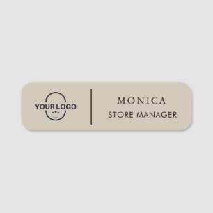 Porte-nom Tag de nom du logo d'entreprise moderne Faux Gold
