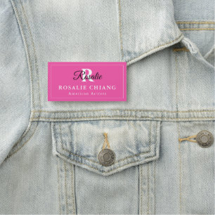 Porte-nom Tag de nom personnalisé avec monogramme et titre d