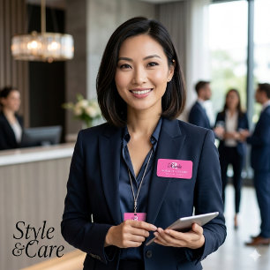 Porte-nom Tag de nom personnalisé avec monogramme et titre d