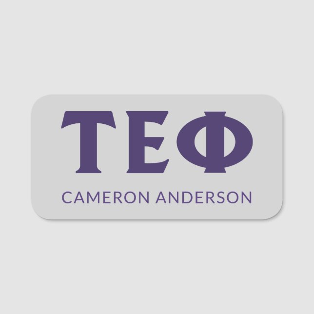 Porte-nom Tau Epsilon Phi | Lettres (Devant)