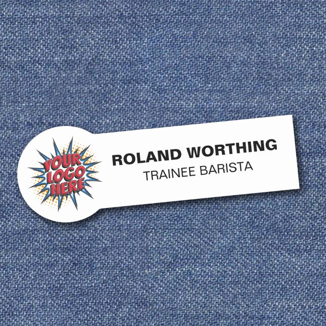 Porte-nom Téléchargement du logo - Personnel moderne blanc (Créateur téléchargé)