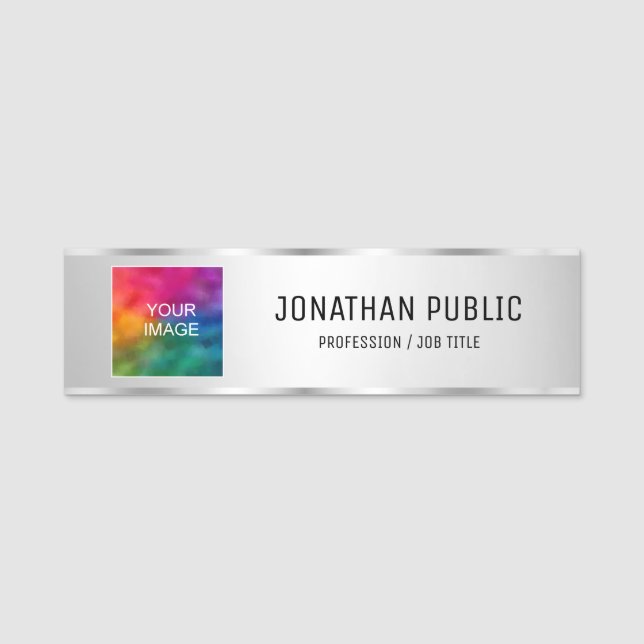 Porte-nom Télécharger une photo ou un logo Ajouter du texte  (Devant)