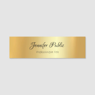 Porte-nom Tendance Moderne Écriture Manuscrite Élégante Doré