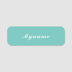 Porte-nom Tendance Moderne Minimaliste Chic Nom Turquoise Cl