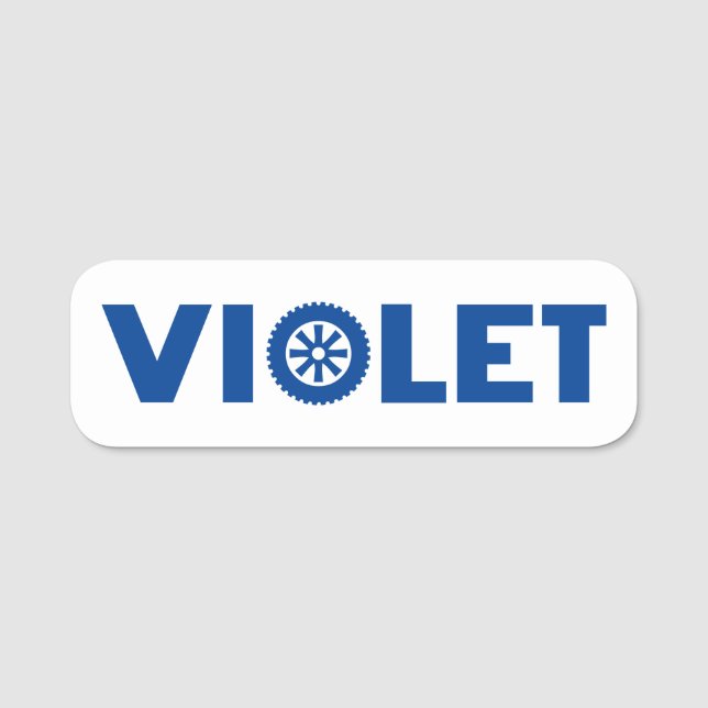 Porte-nom Tête d'essence violette (Devant)