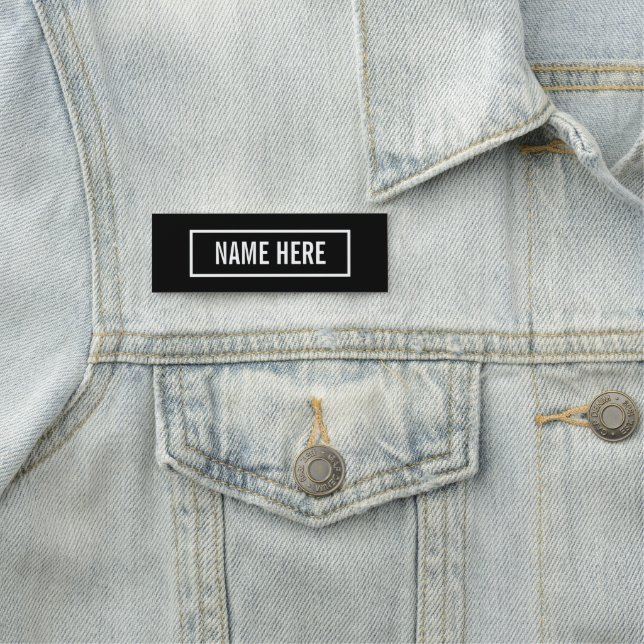 Porte-nom Texte modifiable moderne dans le cadre style logo  (En situation)