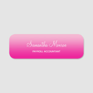Porte-nom Titre de nom ombré rose clair et chaud