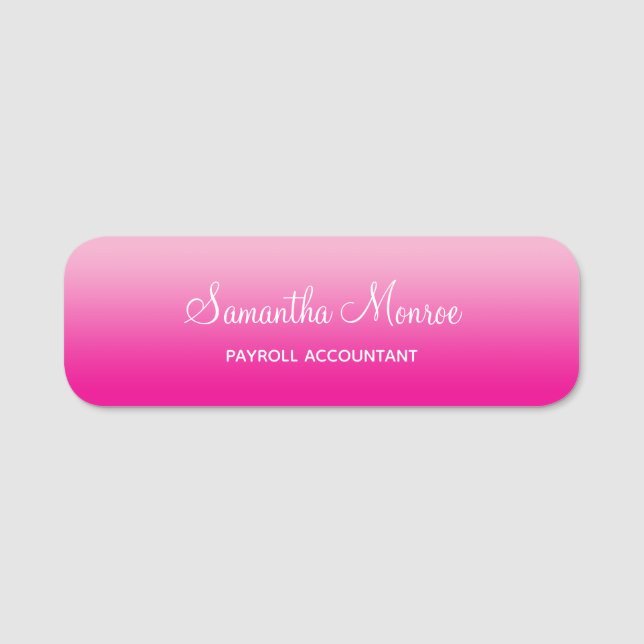 Porte-nom Titre de nom ombré rose clair et chaud (Devant)