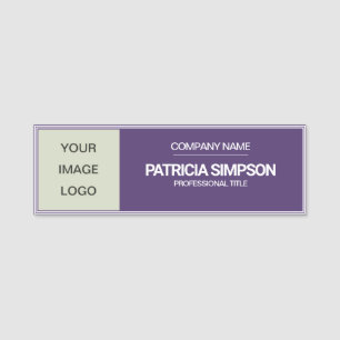 Porte-nom Titre du logo Arrière - plan violet et beige