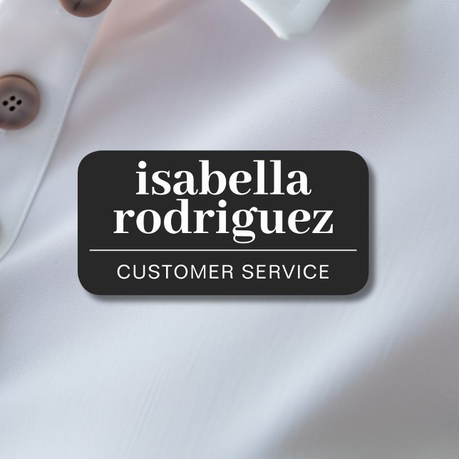 Porte-nom Titre du poste d'employé de petite entreprise magn (Magnetic Small Business Employee Job Title Name Tag)