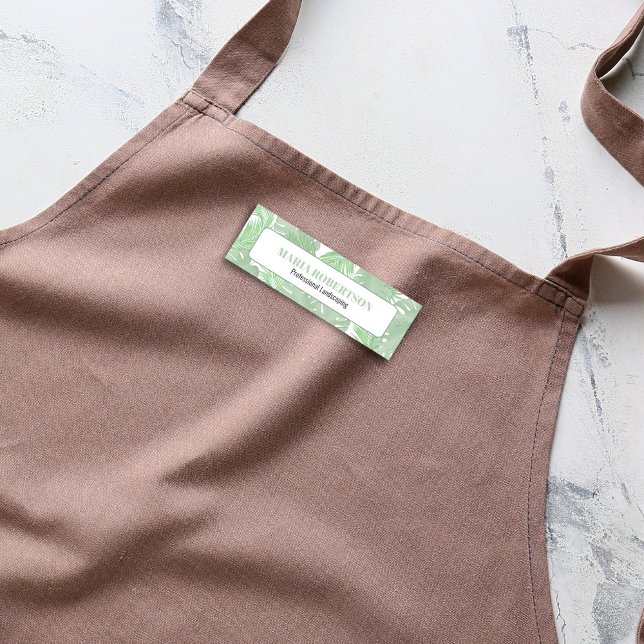 Porte-nom Titre du travail de l'employé Feuilles Palm (Tropical palm leaves business name tag. )