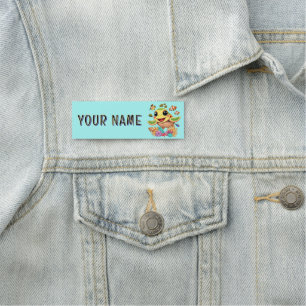 Porte-nom Tortue de mer Bébé heureux et mignonne personnage