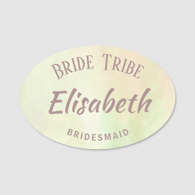 Porte-nom Typographie de l'ivoire Pastel mariée à l'équipe p (Devant)