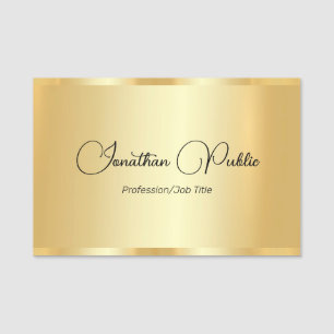 Porte-nom Typographie Modèle Faux Gold personnalisée Nom