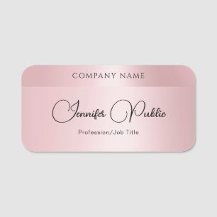 Porte-nom Typographie moderne élégante Modèle Rose Or