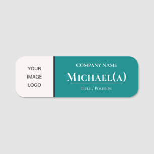 Porte-nom Unique Turquoise Blue-Green & White Modern Company