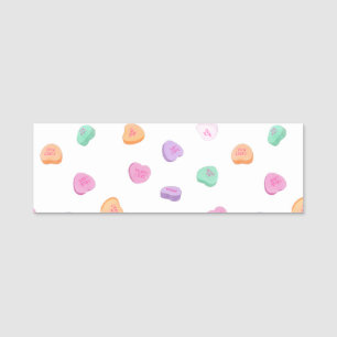Porte-nom Valentines Day Candy Hearts Motif